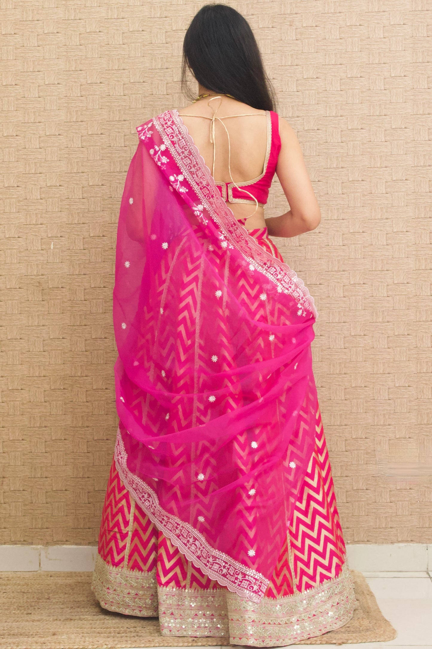 Pink Silk Lehenga Set