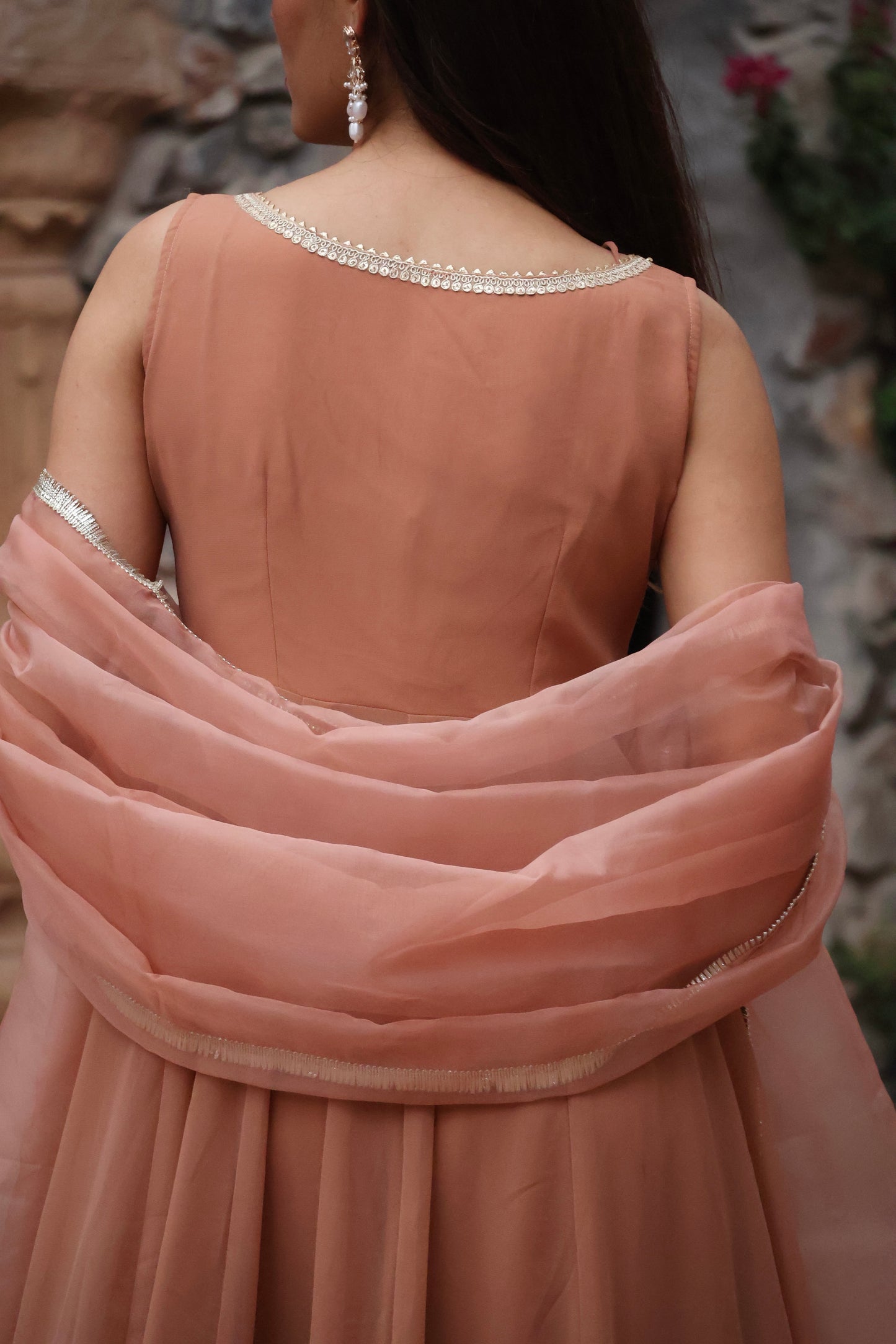 Old Rose Georgette Anarkali Set (set of 4)