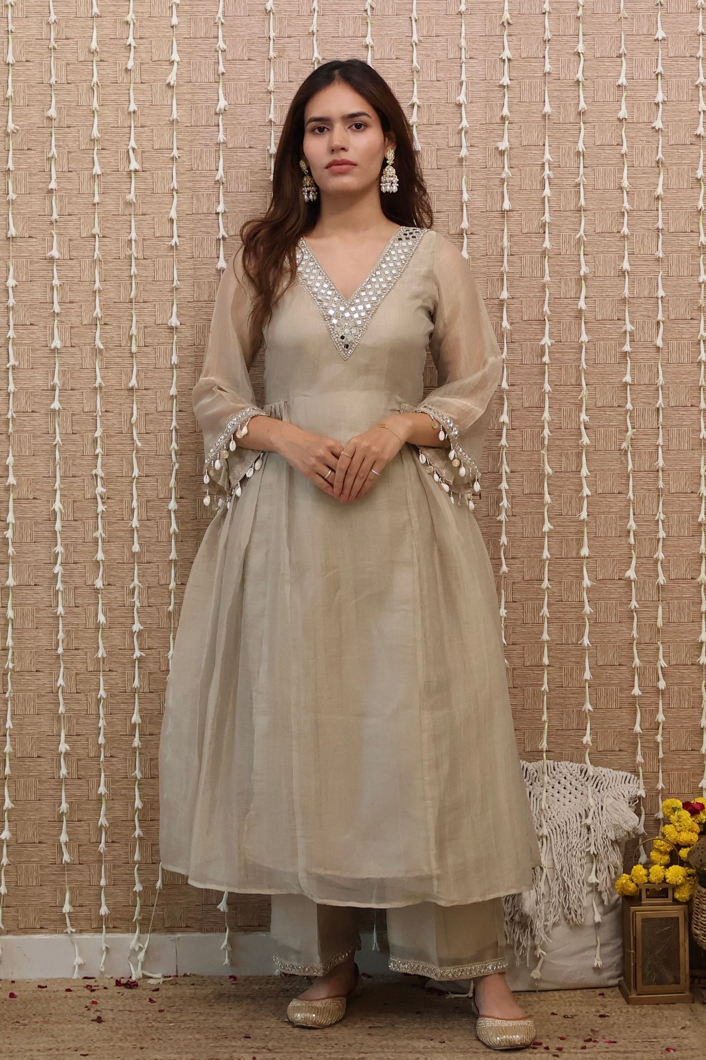 Aynaa Tissue Anarkali Set