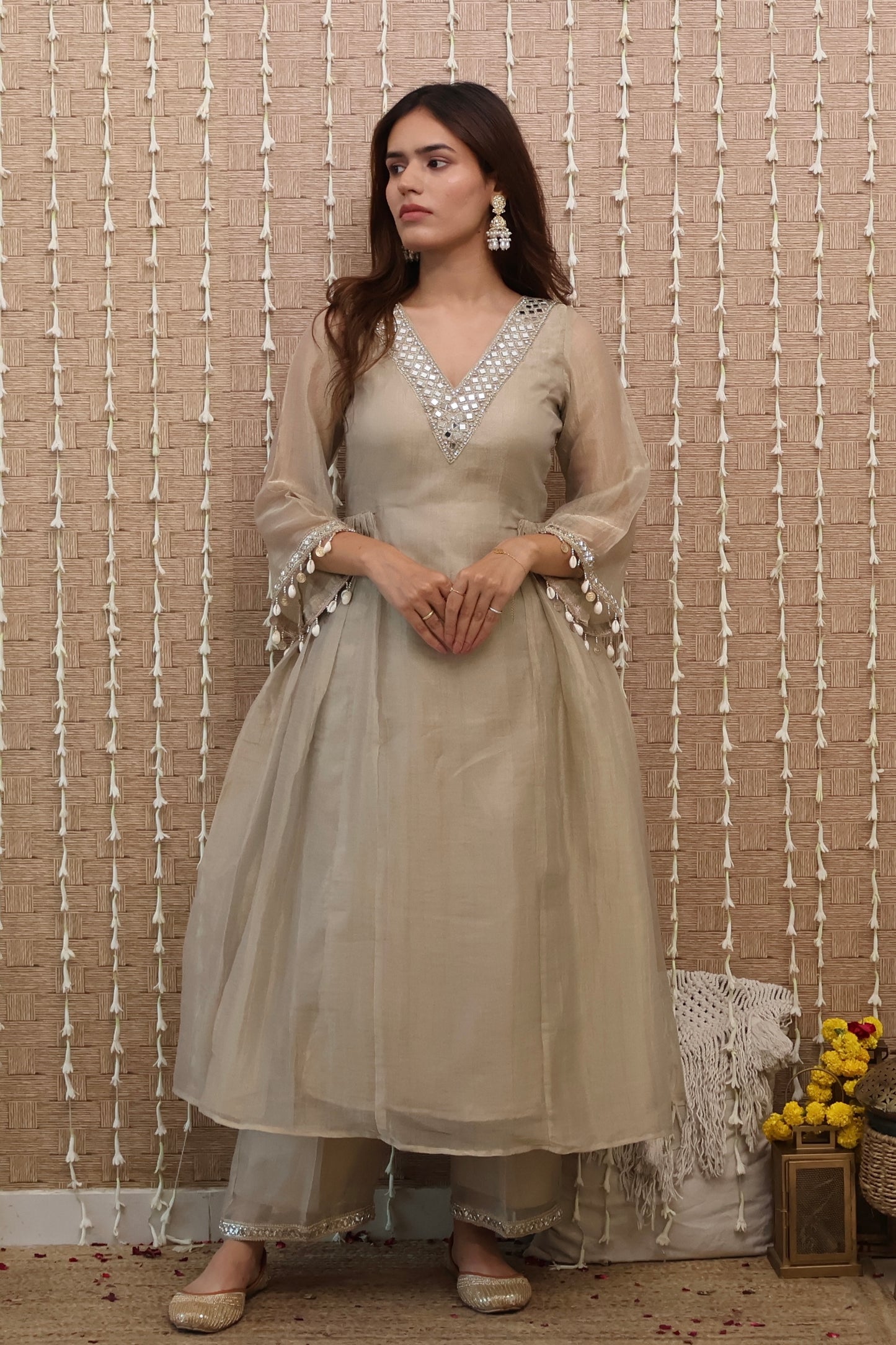 Aynaa Tissue Anarkali Set