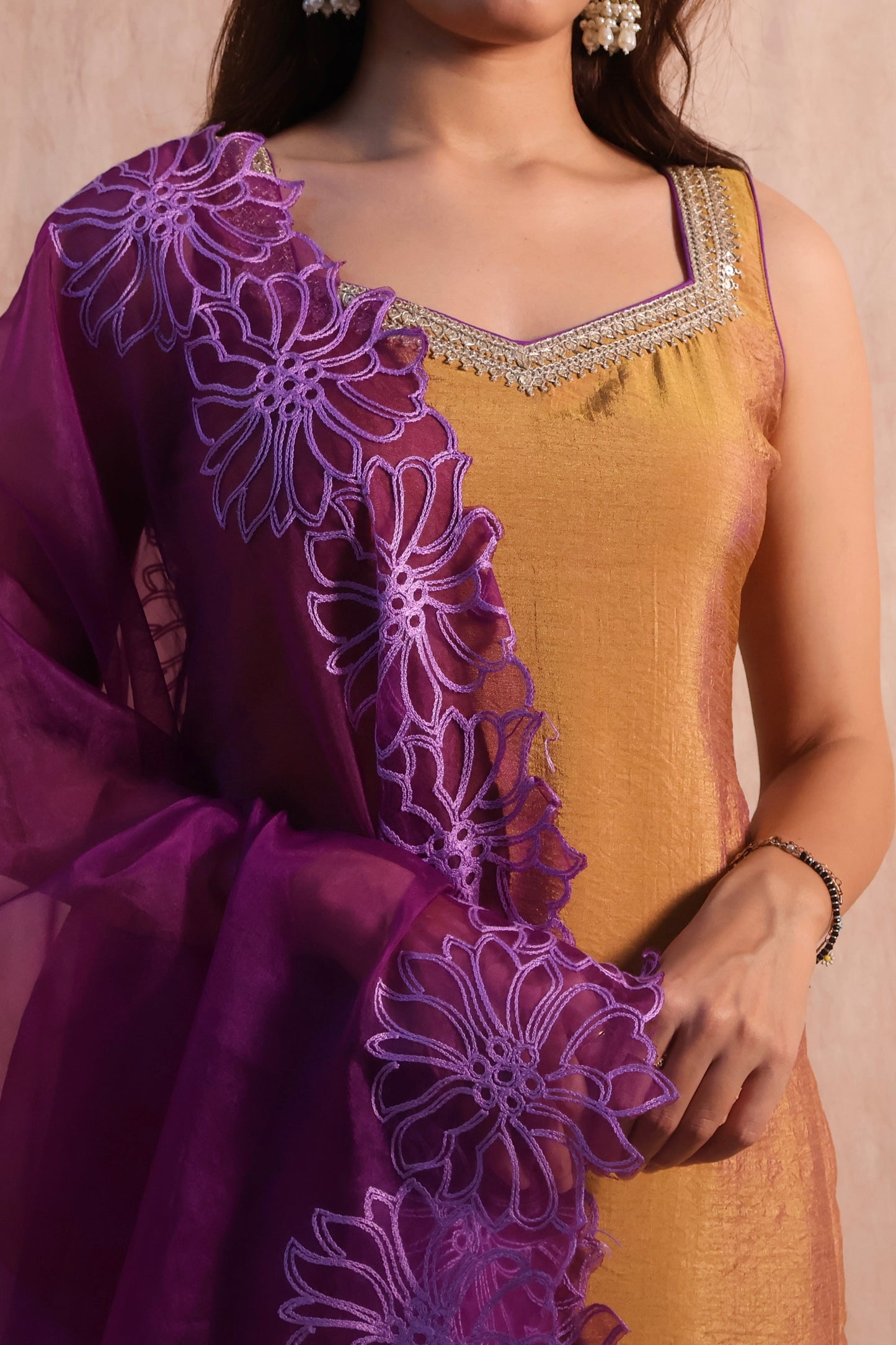 Mustard Gold Silk Kurta Set