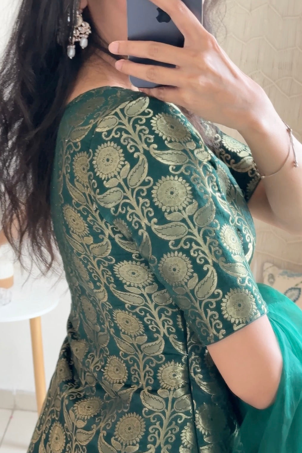 Green Brocade Sharara Set