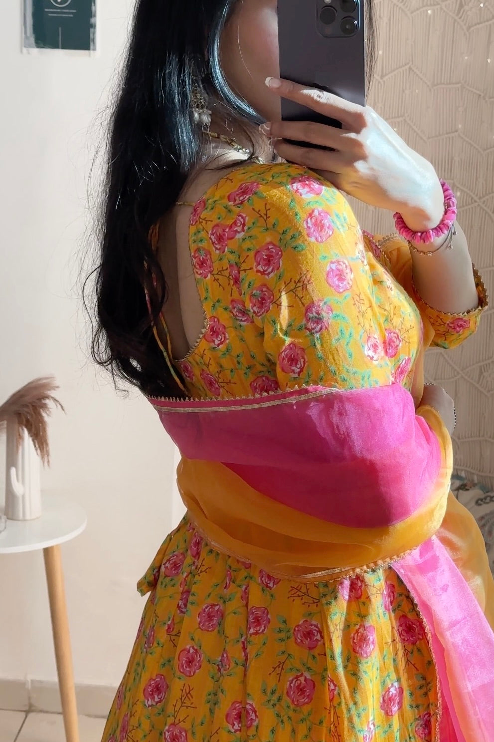 Yellow Floral Cotton Sharara Set