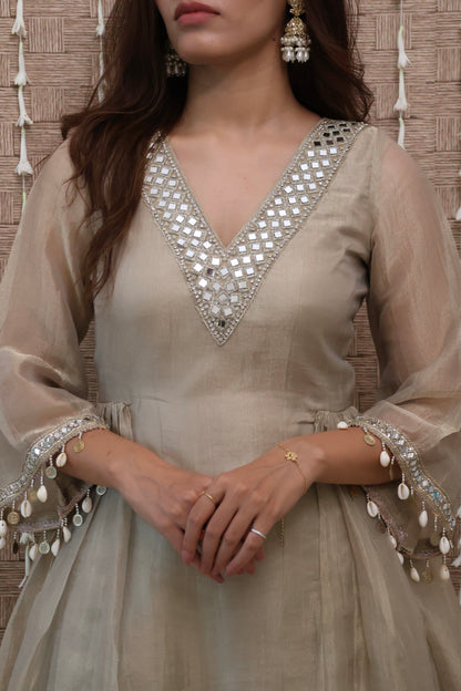 Aynaa Tissue Anarkali Set