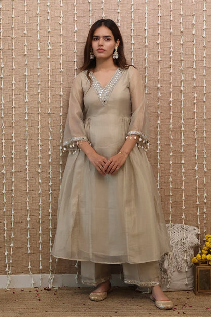Aynaa Tissue Anarkali Set