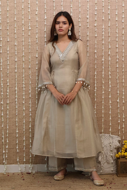 Aynaa Tissue Anarkali Set