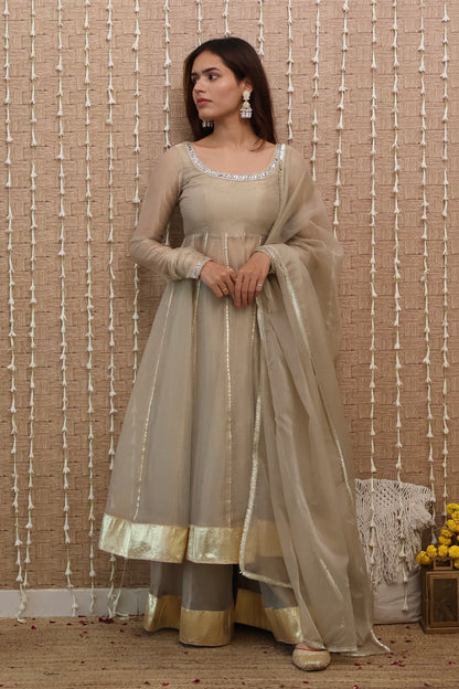 Zariya Tissue Anarkali Set