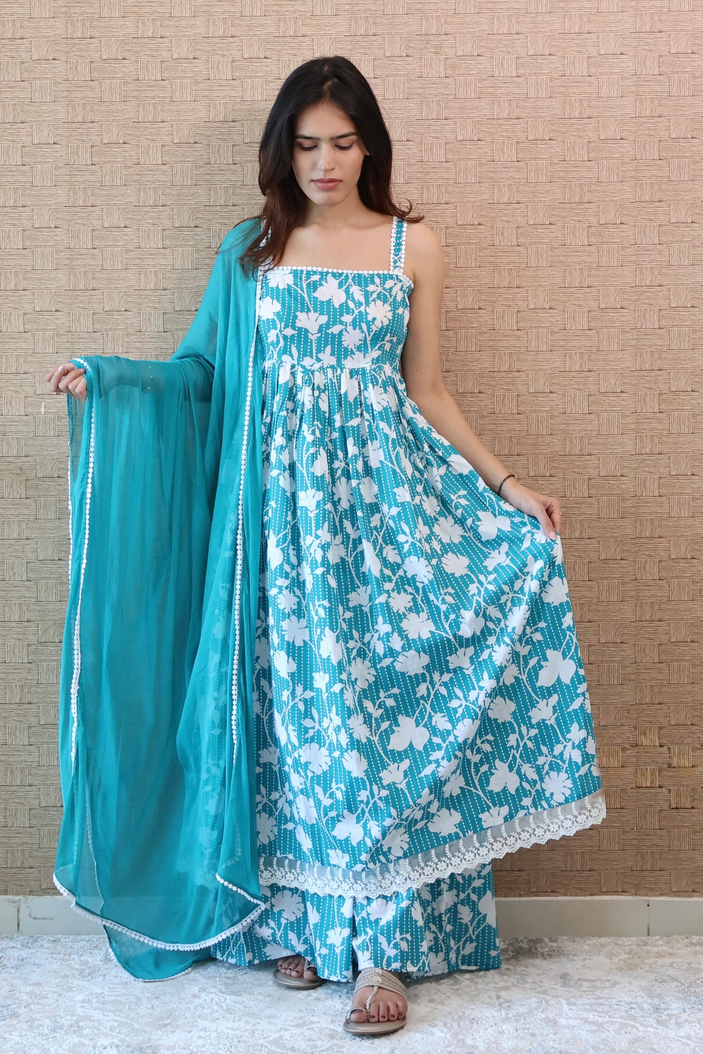Sea Green Cotton Kurta set