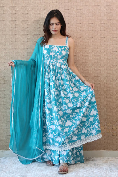 Sea Green Cotton Kurta set