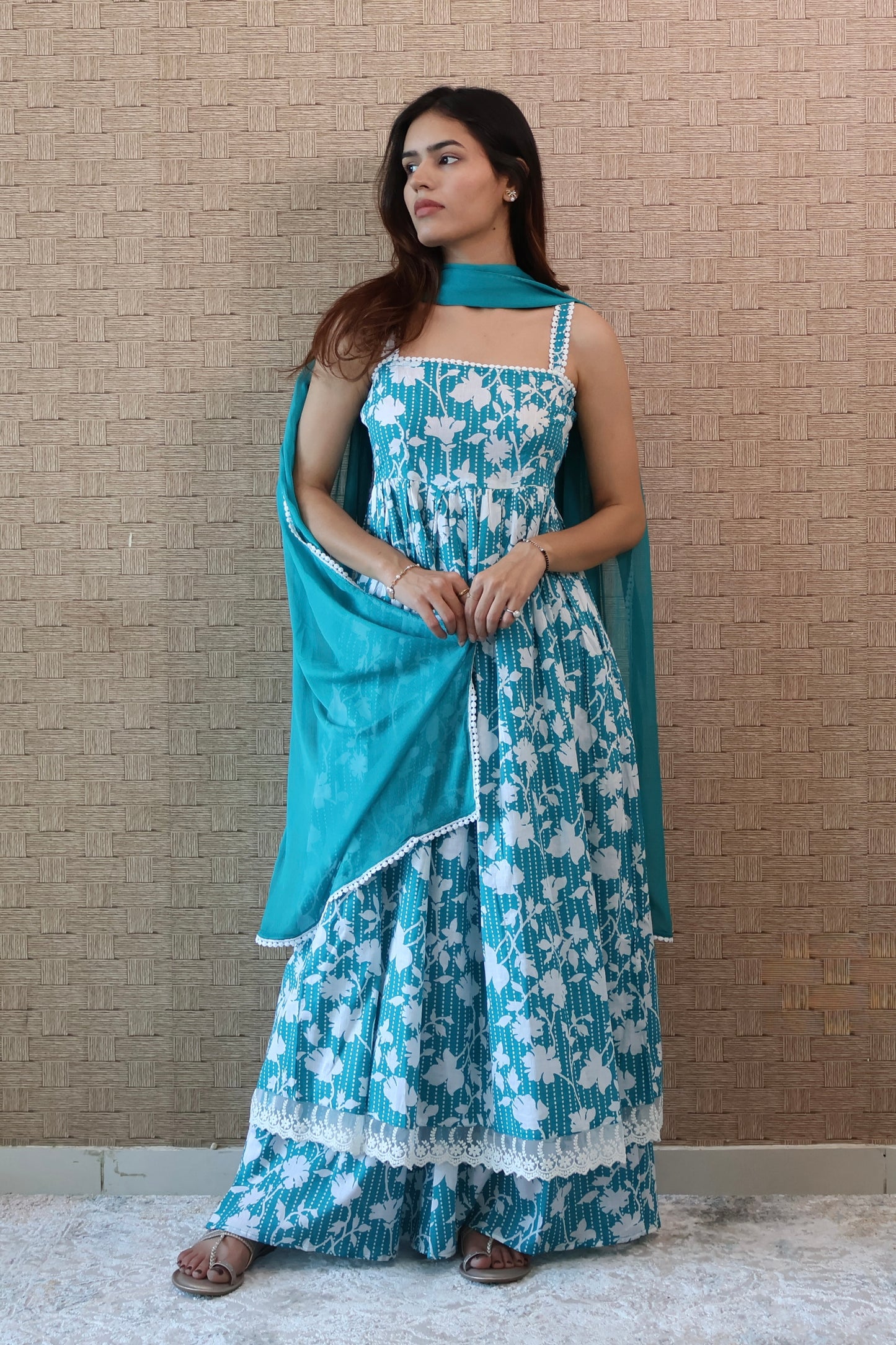 Sea Green Cotton Kurta set