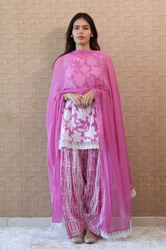 Light Plum Cotton Salwar Suit