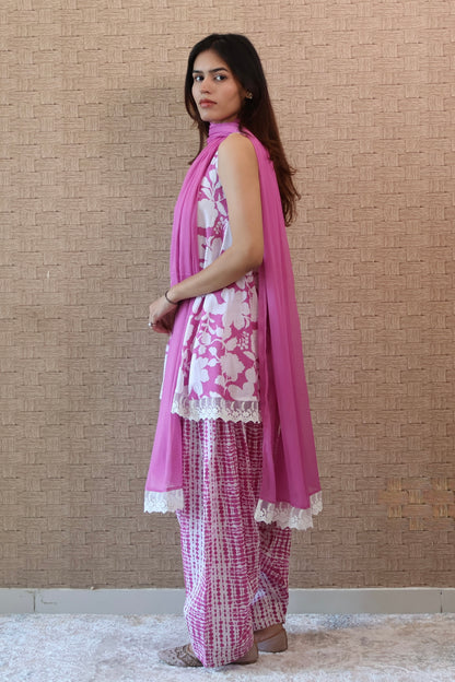 Light Plum Cotton Salwar Suit