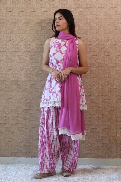 Light Plum Cotton Salwar Suit