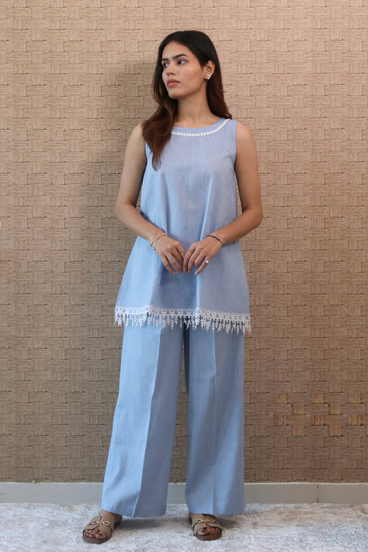 Blue Linen Co-ord Set