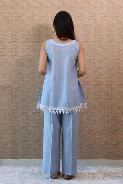 Blue Linen Co-ord Set