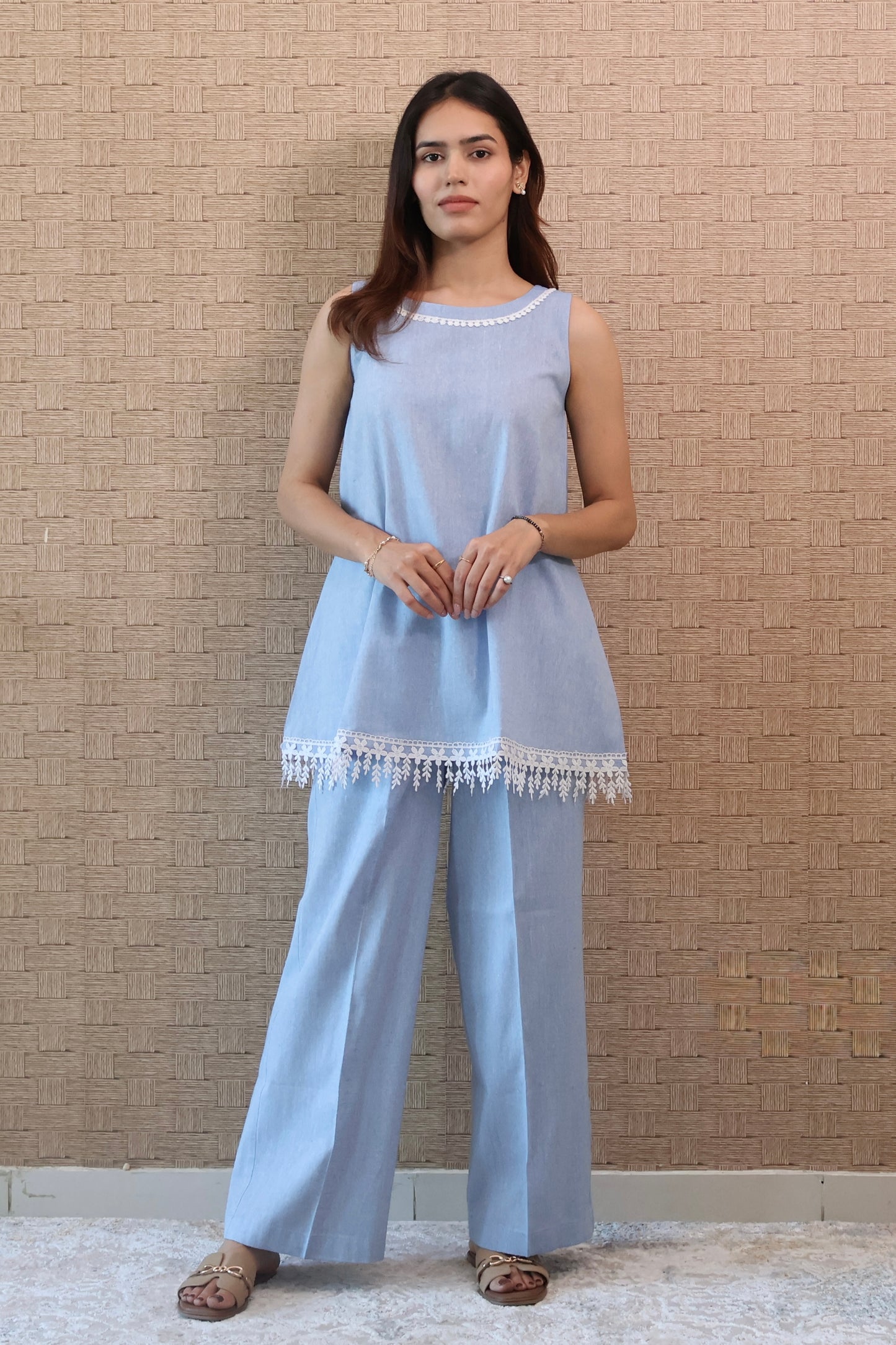 Blue Linen Co-ord Set