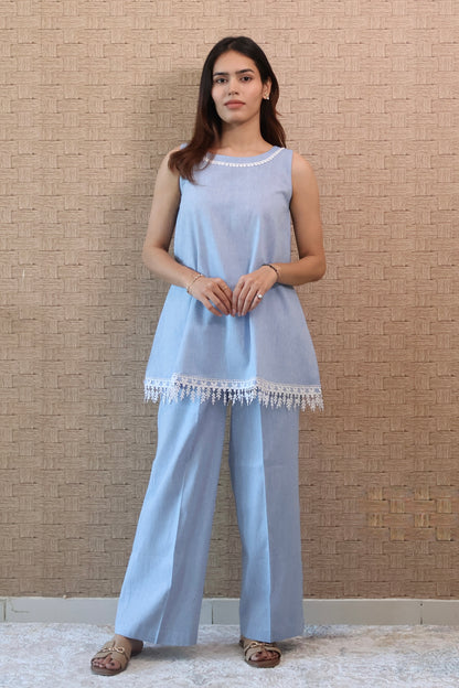 Blue Linen Co-ord Set