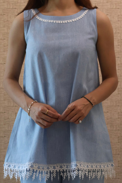 Blue Linen Co-ord Set