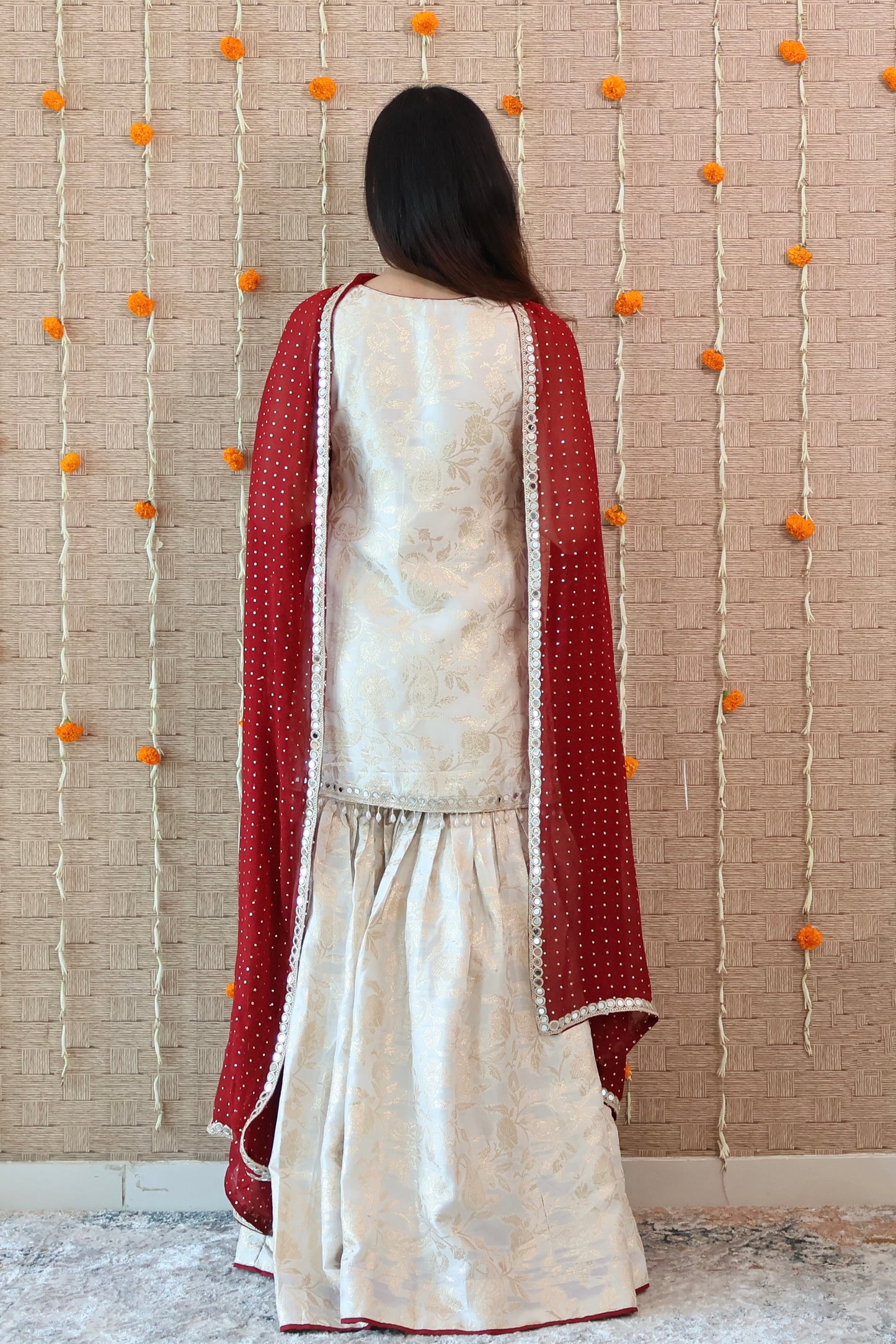 Off-White Banarasi Gharara Set